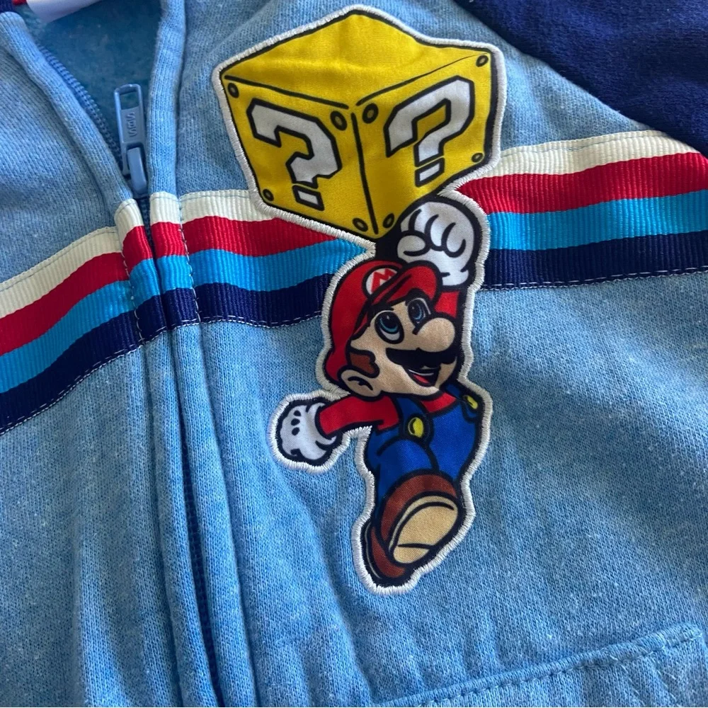 3/$25 Nintendo Super Mario Retro Vintage Kids Blue Jogger Set XS‎ 4/5